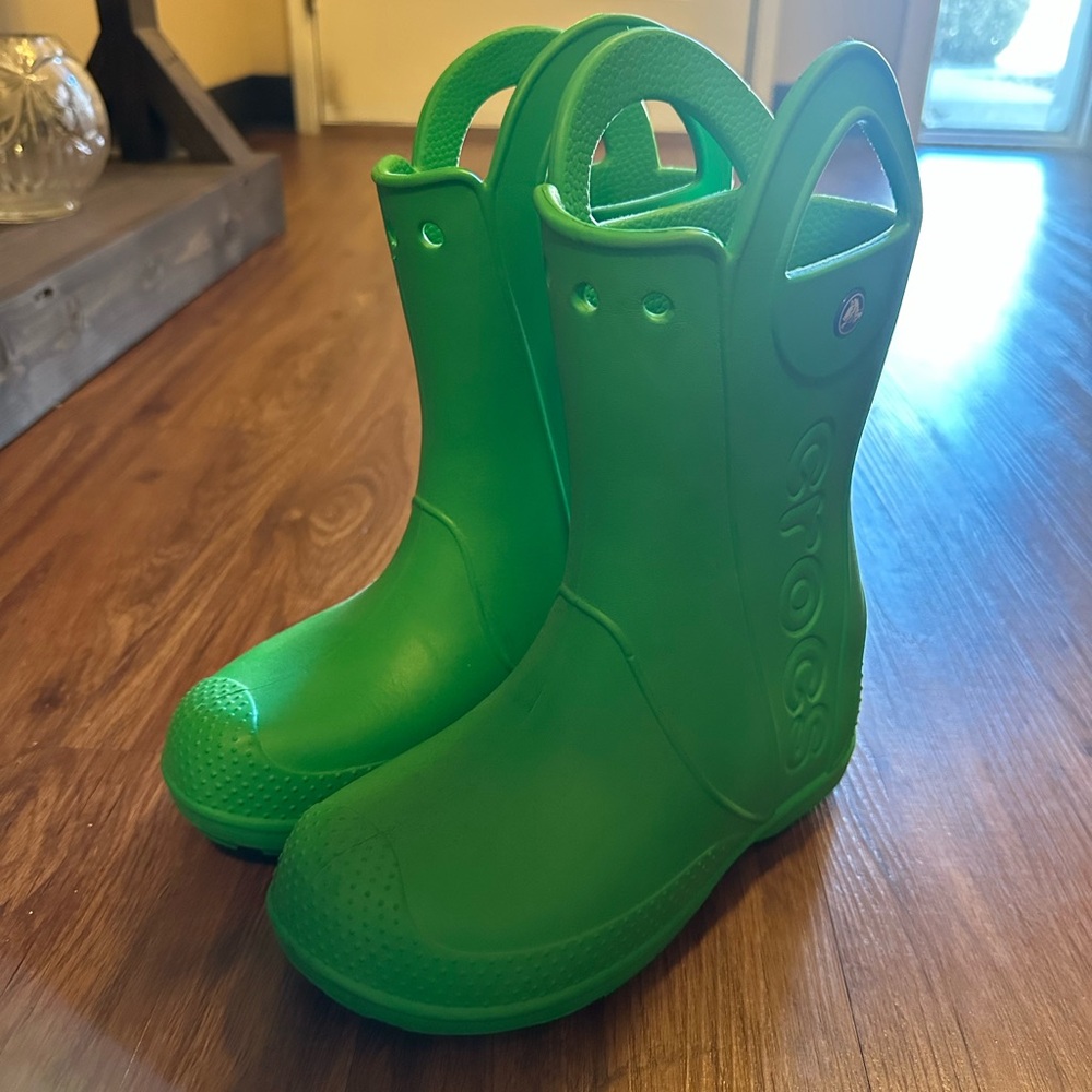 CROCS Kids Green Rain & Snow Boots